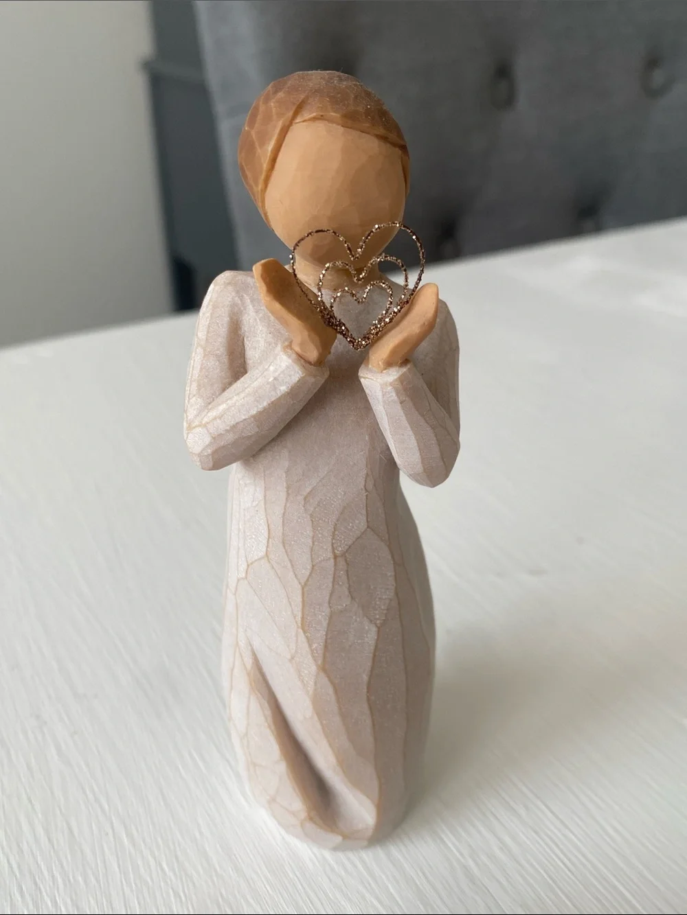 Willow Tree 'Lots of Love' Figurine, Gold Glitter Heart, Ever Close to my Heart